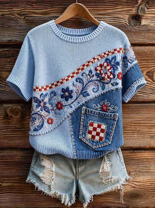 Ženski hrvatski nogometni navijački element Umjetnost Print T-shirt