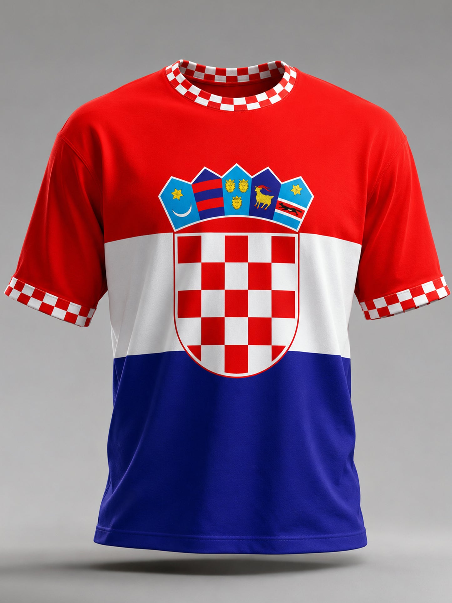 Muška majica s umjetničkom grafikom hrvatskog nogometnog navijačkog elementa