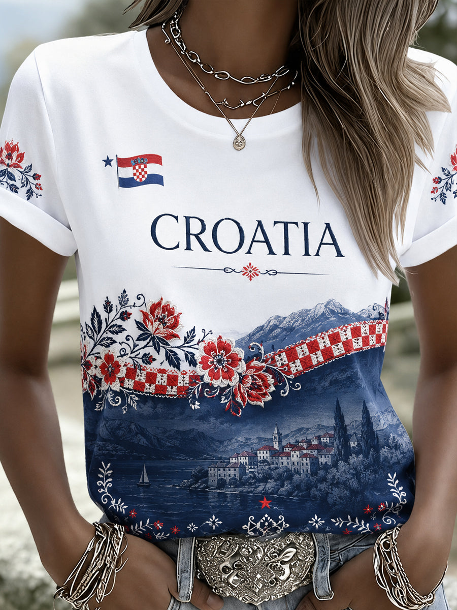 Ženski Hrvatski prirodni krajolik Element Umjetnost Ispis