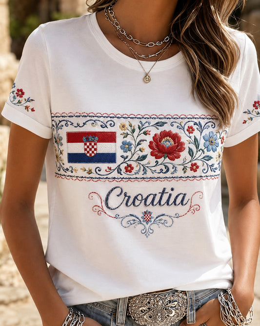 Ženski hrvatski cvjetni štampač