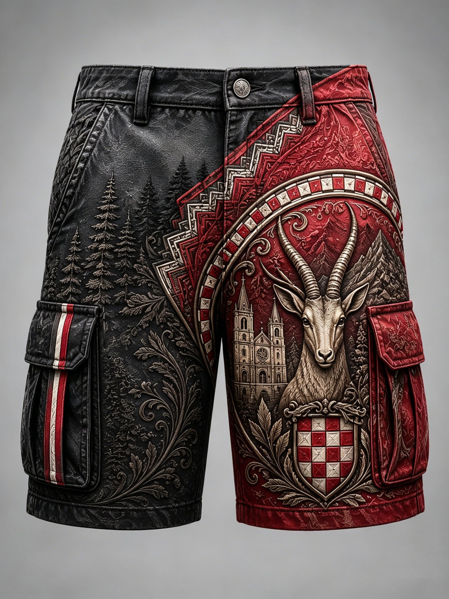 Muški hrvatski kulturni element Umjetnost Print Shorts