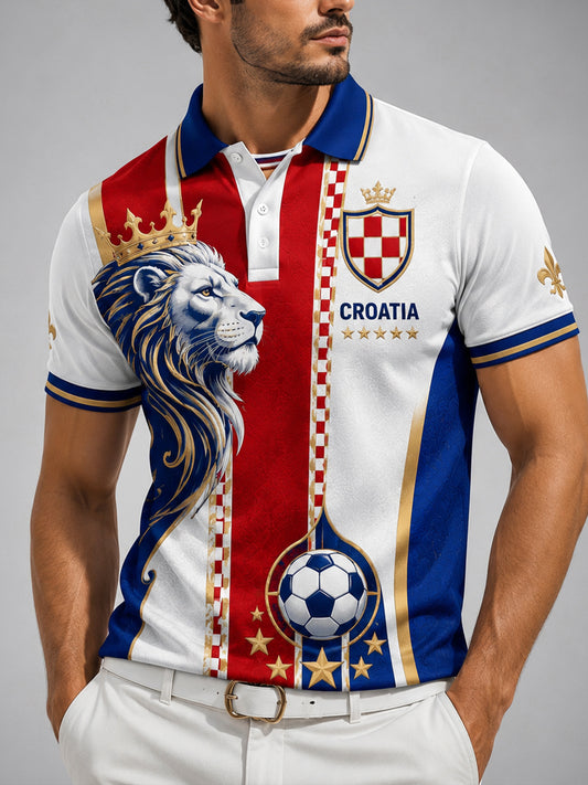 Muška hrvatska nogometna utakmica navijanje umjetnost Print Polo košulja