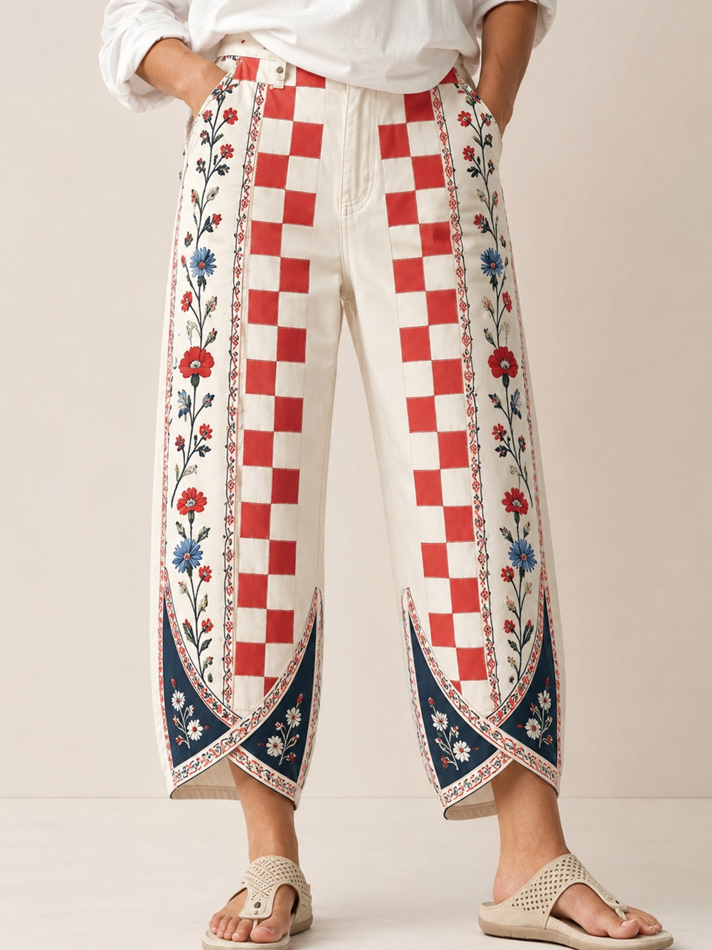 Ženski hrvatski kulturni element Umjetnost Print pantalone
