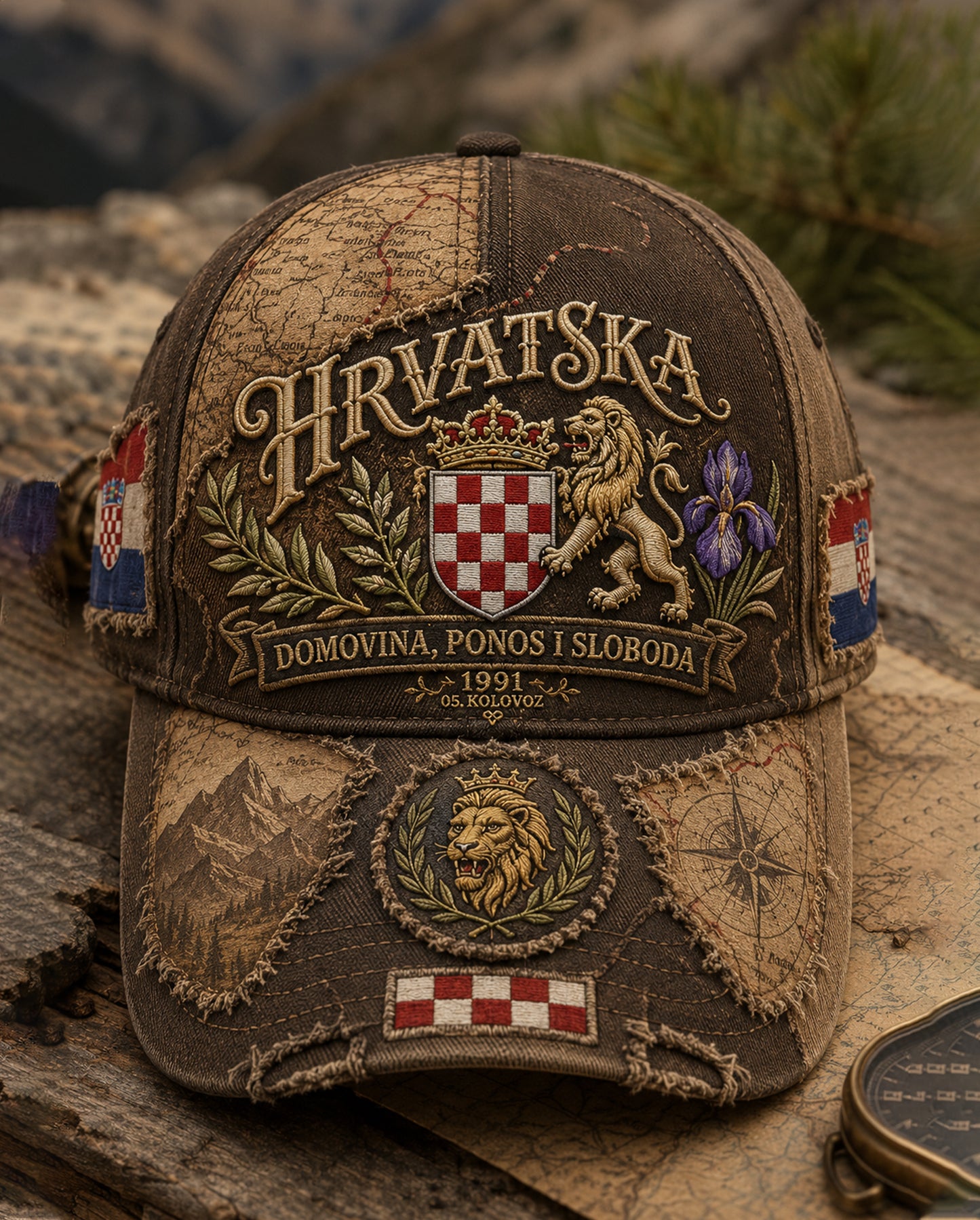 Unisex Hrvatski vojno-stilan Patriotski Šešir