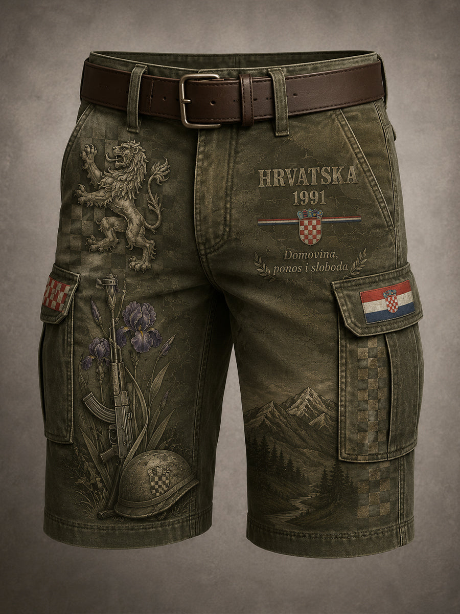 Muška hrvatska vojna Patriotska umjetnost Print Shorts