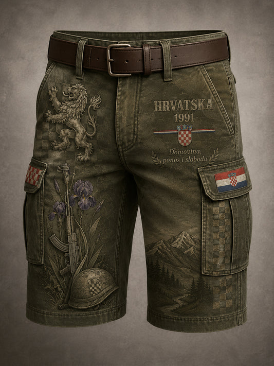 Muška hrvatska vojna Patriotska umjetnost Print Shorts
