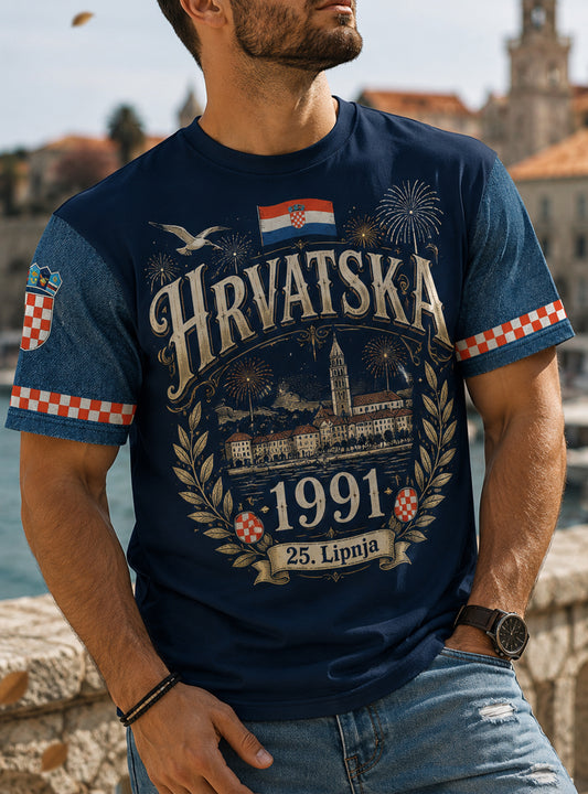 Umjetnička majica s otiskom u povodu Muškog hrvatskog nacionalnog dana