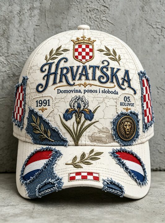 Uniseks hrvatska vojna majica s patriotskim umjetničkim otiskom