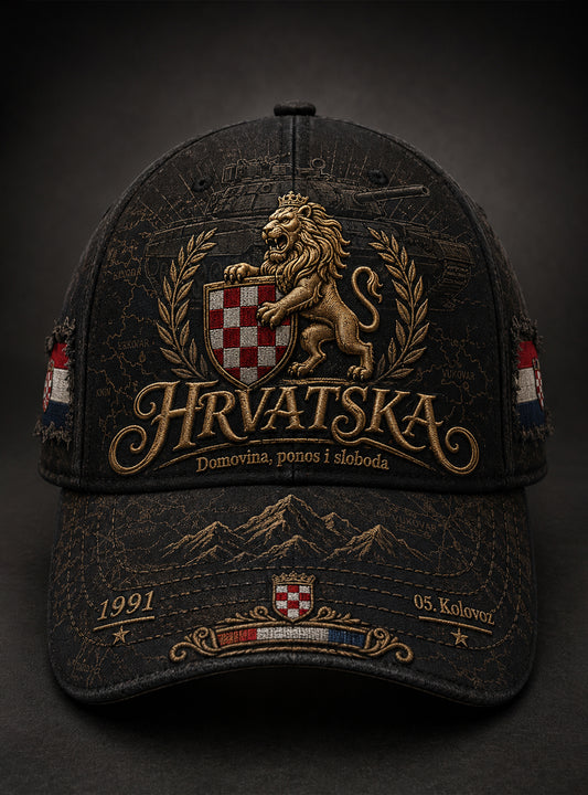 Uniseks hrvatska vojna majica s patriotskim umjetničkim otiskom