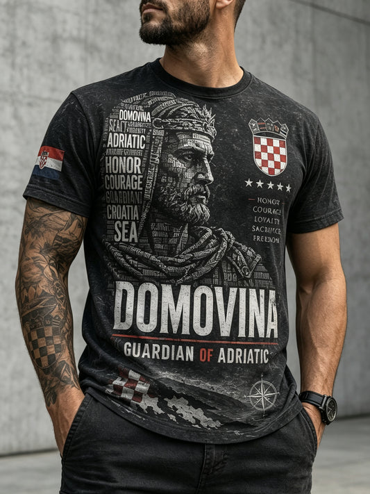 Muški majica s umjetničkom grafikom hrvatske vojske i domoljublja