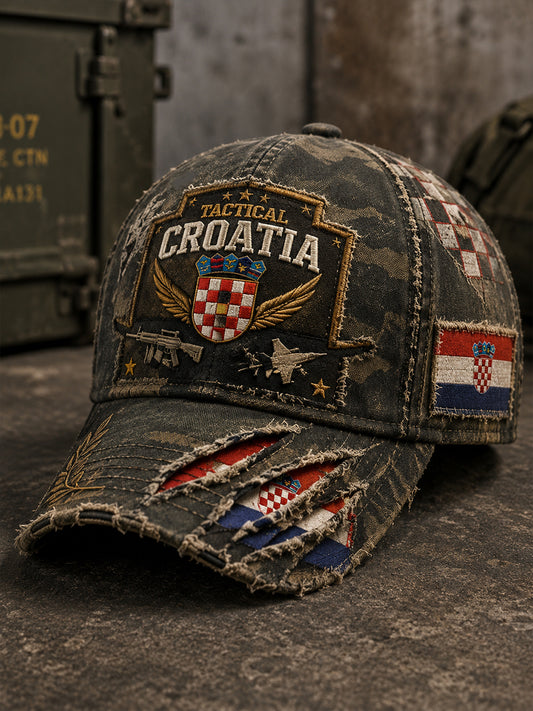 Uniseks hrvatska vojna majica s patriotskim umjetničkim otiskom