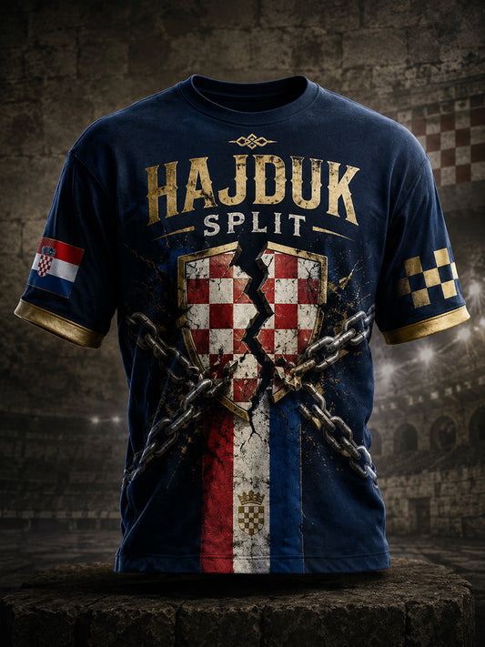 Muška majica s umjetničkom grafikom nadahnutom duhom hrvatskog Hajduka