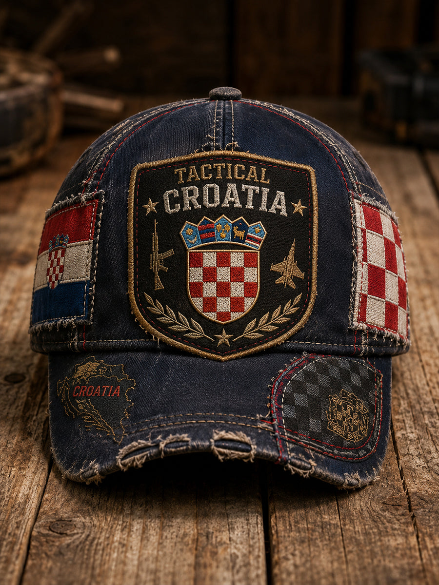 Uniseks hrvatska vojna majica s patriotskim umjetničkim otiskom