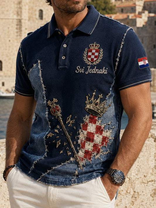 Muška majica polo s umjetničkom grafikom u duhu hrvatskog Hajduka