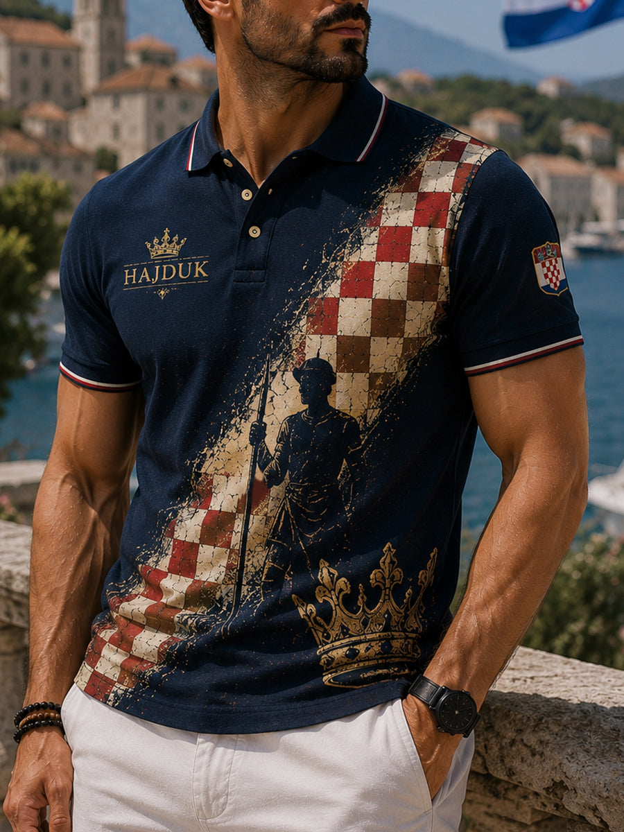 Muškarci Hajduk Duh Patriotski Elementi Umjetnost Print Polo košulja