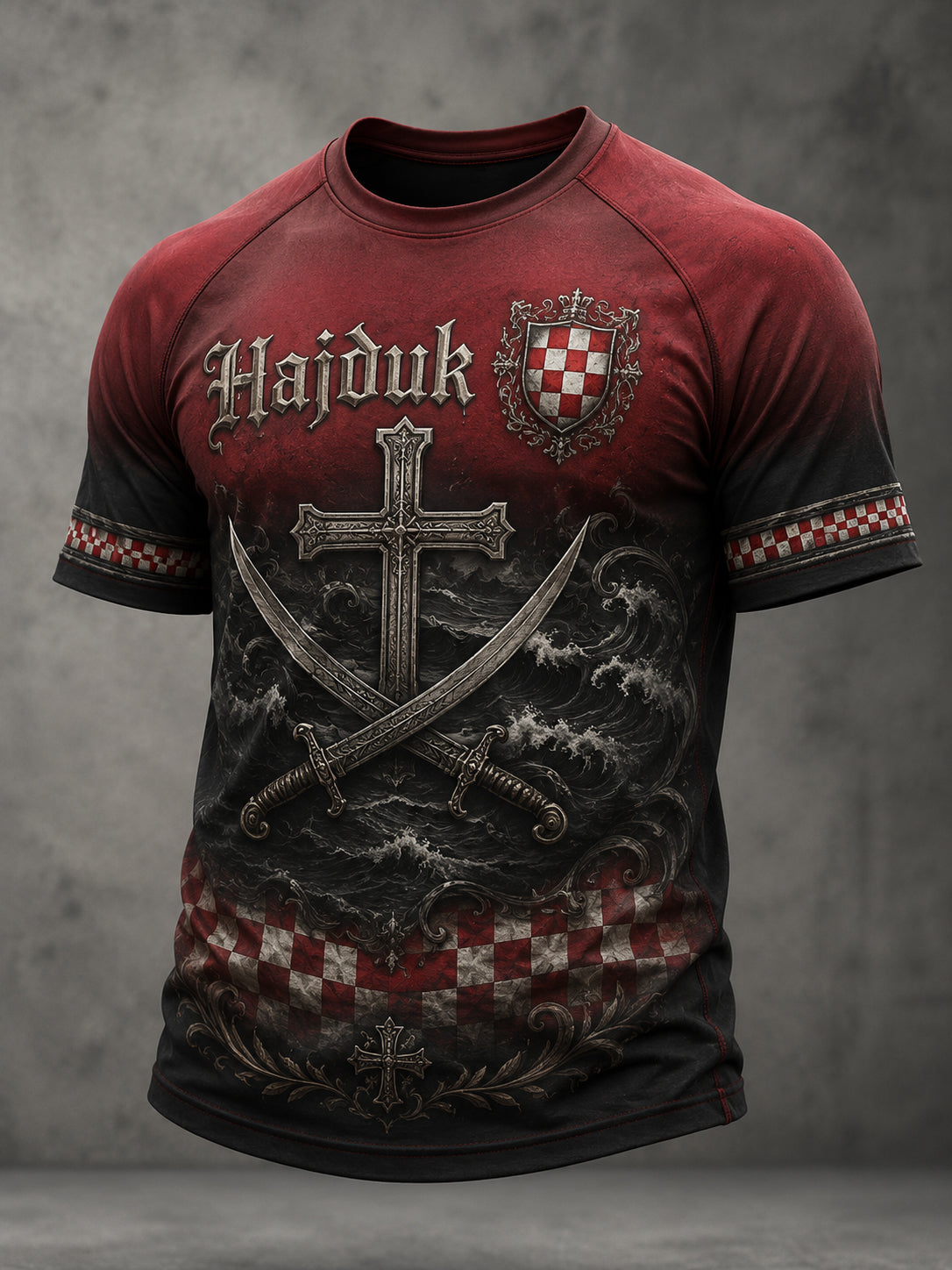 Muška majica s umjetničkom grafikom nadahnutom duhom hrvatskog Hajduka