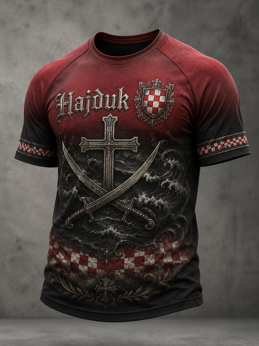 Muška majica s umjetničkom grafikom nadahnutom duhom hrvatskog Hajduka