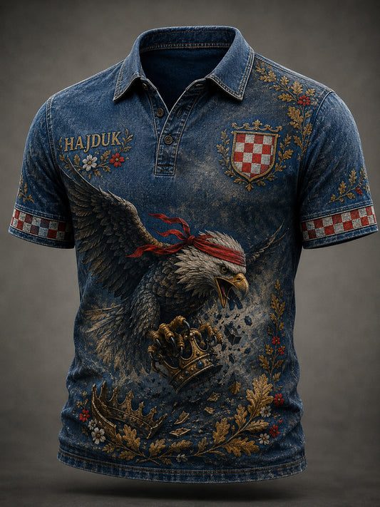 Muška majica polo s umjetničkom grafikom u duhu hrvatskog Hajduka
