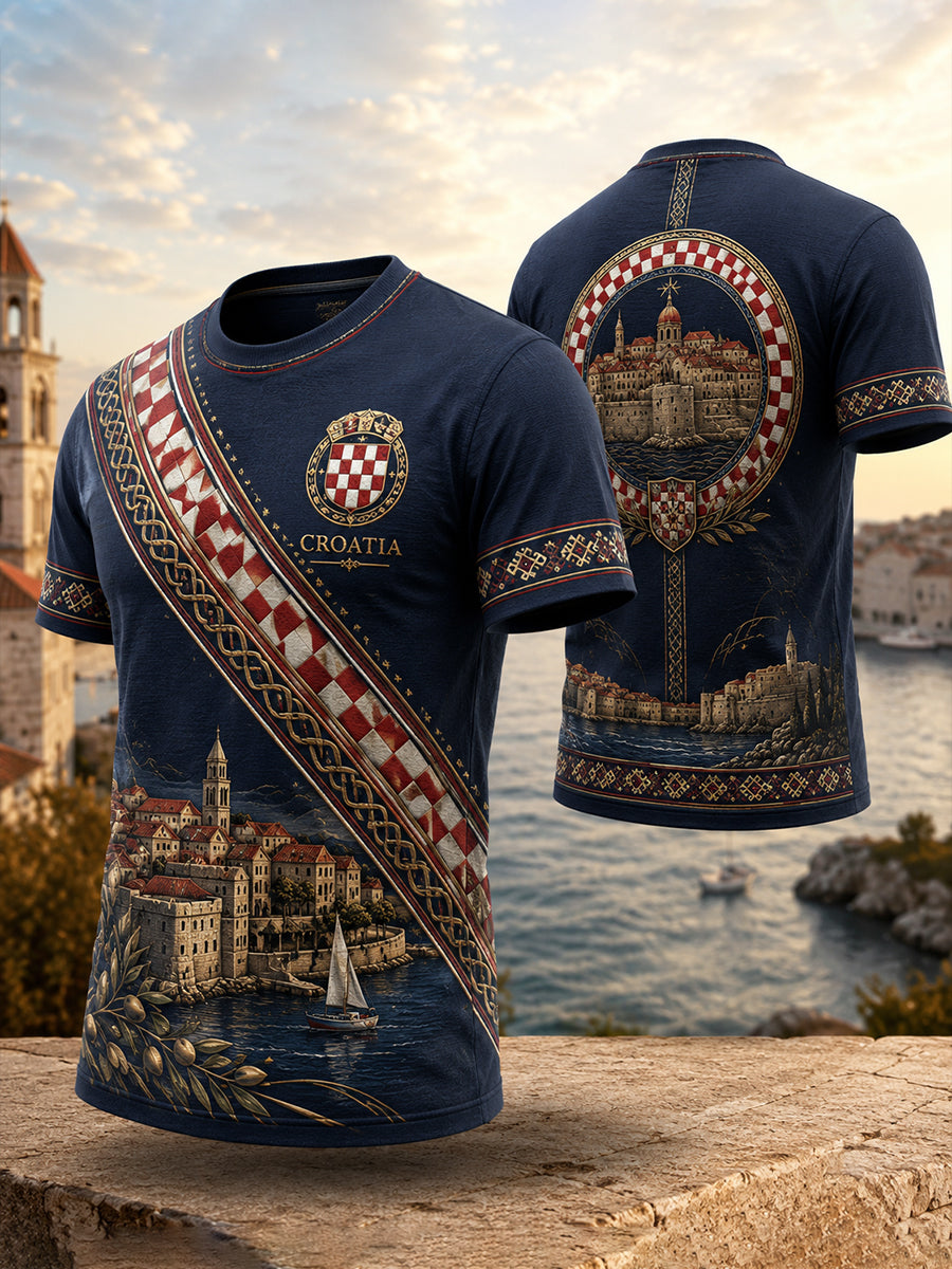 Muška hrvatski okean Komemorativna umjetnost Ispis T-majsa