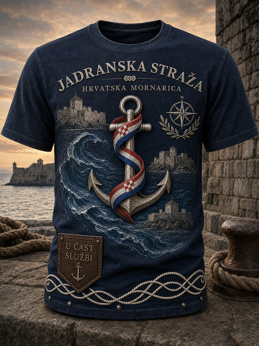 Retro hrvatski umjetnički otisak ležerna majica