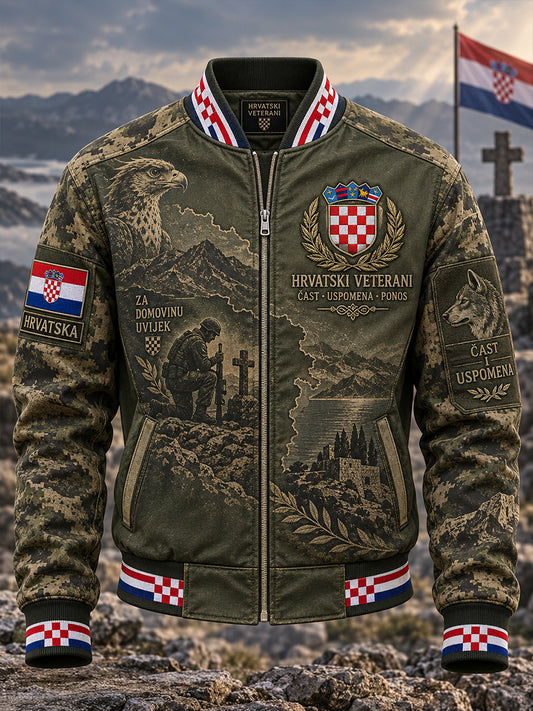 Muška vintage jakna s vojnim uzorkom